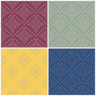 Renkli kesintisiz arka plan duvar kağıtları, Tekstil ve kumaş için geometrik desenlerle set