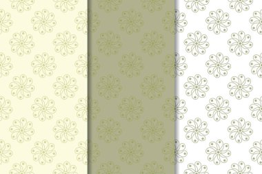 Zeytin yeşili çiçek sorunsuz süsler. Tekstil ve duvar kağıtları için dikey desenleri