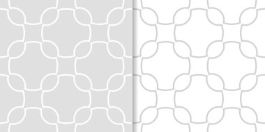 Işık gri geometrik süsler. Web, Tekstil ve duvar kağıtları için dikişsiz desen seti