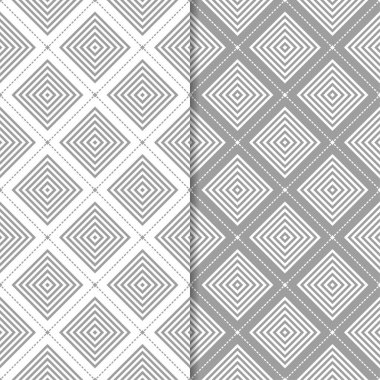 Geometrik süsler kümesi. Gri ve beyaz Dikişsiz desen web, Tekstil ve duvar kağıtları için