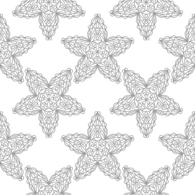 Beyaz ışık gri çiçek süsleme. Tekstil ve duvar kağıtları için seamless modeli