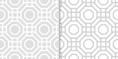Açık gri geometrik yazdırır. Web, Tekstil ve duvar kağıtları için dikişsiz desen seti