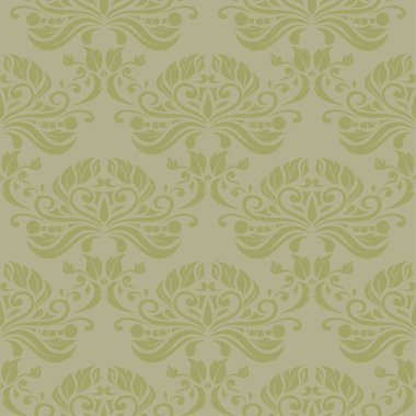 Zeytin yeşili çiçek süsleme. Tekstil ve duvar kağıtları için seamless modeli