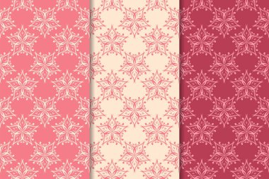 Çiçek süsler kümesi. Kiraz kırmızısı dikey Dikişsiz desen. Duvar kağıdı arka plan