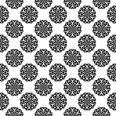 Beyaz arka planda siyah çiçek tasarım. Tekstil ve duvar kağıtları için seamless modeli