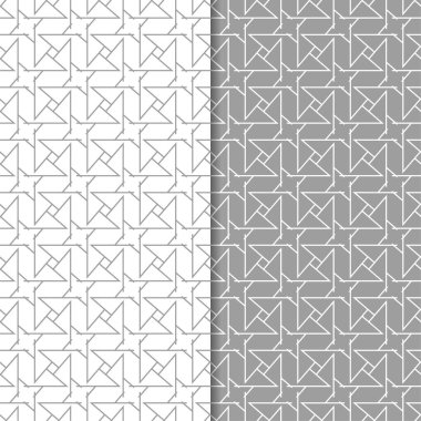 Geometrik süsler kümesi. Gri ve beyaz Dikişsiz desen web, Tekstil ve duvar kağıtları için