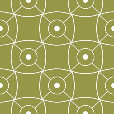 Zeytin yeşili ve beyaz geometrik süsleme. Web, Tekstil ve duvar kağıtları için seamless modeli