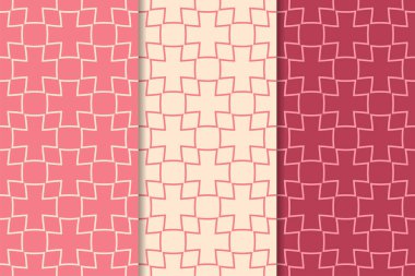 Web, Tekstil ve duvar kağıtları için dikey Dikişsiz desen kiraz kırmızı geometrik dizi