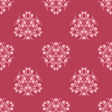 Çiçek tasarım kırmızı zemin üzerine. Tekstil ve duvar kağıtları için seamless modeli