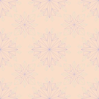 Çiçek seamless modeli. Bej renkli arka plan duvar kağıtları, Tekstil ve kumaş için mor ve mavi çiçek öğeleri ile