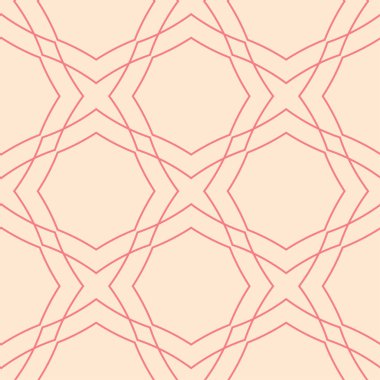 Kırmızı ve bej geometrik süsleme. Web, Tekstil ve duvar kağıtları için seamless modeli