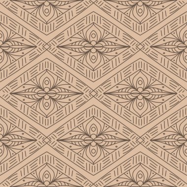 Geometrik süsleme. Bej ve kahverengi seamless modeli web, Tekstil ve duvar kağıtları için