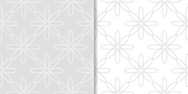 Işık gri çiçek arka planlar. Tekstil ve duvar kağıtları için dikişsiz desen seti