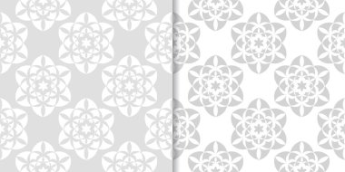 Işık gri çiçek süsler. Tekstil ve duvar kağıtları için dikişsiz desen seti