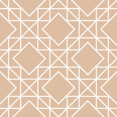 Bej renkli geometrik süsleme. Web, Tekstil ve duvar kağıtları için seamless modeli