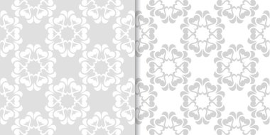 Işık gri çiçek arka planlar. Tekstil ve duvar kağıtları için dikişsiz desen seti