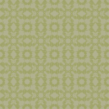 Zeytin yeşili ve gri çiçek süsleme. Tekstil ve duvar kağıtları için seamless modeli