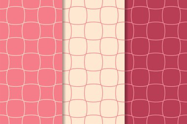 Geometrik süsler kümesi. Web, Tekstil ve duvar kağıtları için kiraz kırmızı Dikişsiz desen