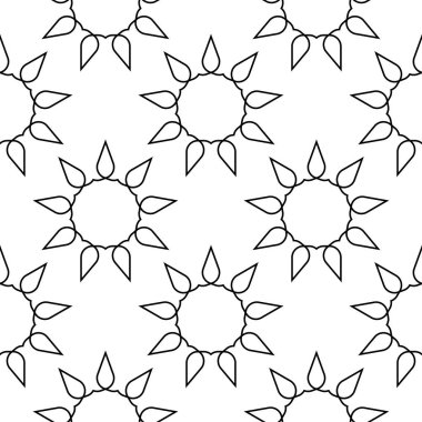 Siyah ve beyaz geometrik süsleme. Web, Tekstil ve duvar kağıtları için seamless modeli