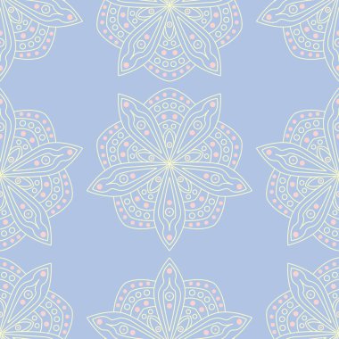 Soluk mavi sorunsuz arka plan. Çiçek desenli duvar kağıdı, Tekstil ve kumaş için