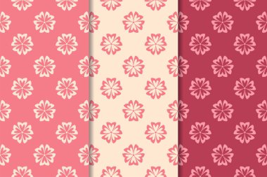 Kiraz kırmızı çiçekli süs tasarımlar. Duvar kağıtları ve kumaşlar için dikey Dikişsiz desen