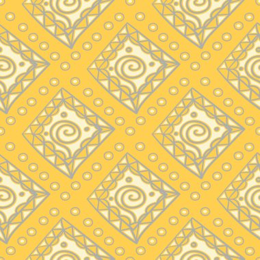 Geometrik seamless modeli. Sarı gri ve beyaz renkli arka plan duvar kağıtları, Tekstil ve kumaş için