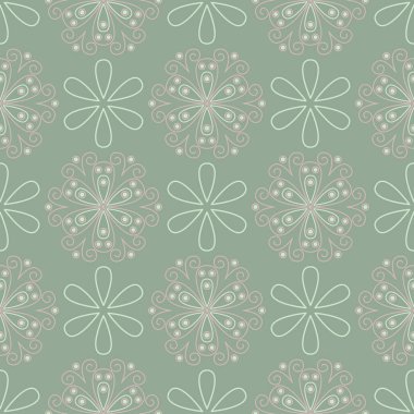 Yeşil çiçek arka plan. Duvar kağıtları, Tekstil ve kumaş için çiçek tasarımları ile Seamless modeli