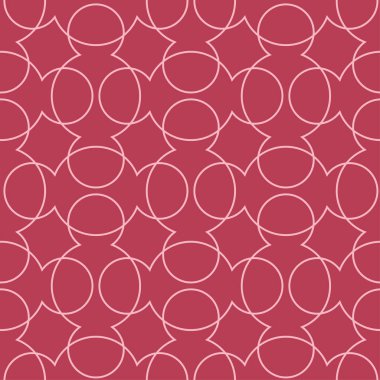 Kırmızı ve soluk pembe geometrik süsleme. Web, Tekstil ve duvar kağıtları için seamless modeli