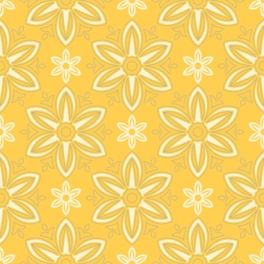 Sarı çiçek seamless modeli. Arka plan duvar kağıtları, Tekstil ve kumaş için çiçek tasarımları ile
