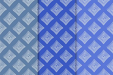 Web, Tekstil ve duvar kağıtları için dikey Dikişsiz desen mavi geometrik dizi