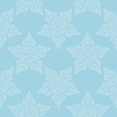 Mavi ve beyaz çiçek süsleme. Tekstil ve duvar kağıtları için seamless modeli