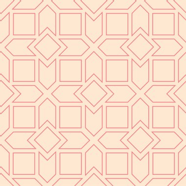 Kırmızı ve bej geometrik yazdırın. Web, Tekstil ve duvar kağıtları için seamless modeli