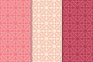 Web, Tekstil ve duvar kağıtları için dikey Dikişsiz desen kiraz kırmızı geometrik dizi