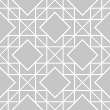 Gri ve beyaz geometrik tek renkli süs. Web, Tekstil ve duvar kağıtları için seamless modeli
