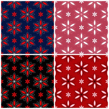 Duvar kağıtları, Tekstil ve kumaş çiçek desenleri ile sorunsuz kökenden ayarla