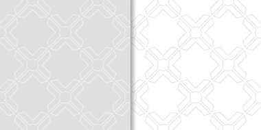 Geometrik süsler kümesi. Web, Tekstil ve duvar kağıtları için ışık gri Dikişsiz desen