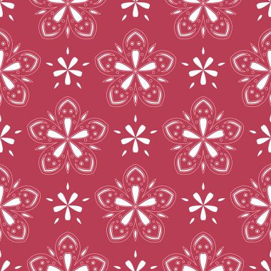 Çiçek kırmızı sorunsuz arka plan bej desenli. Arka plan duvar kağıtları, Tekstil ve kumaş için