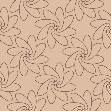 Bej renkli arka plan üzerinde kahverengi çiçek süsleme. Tekstil ve duvar kağıtları için seamless modeli