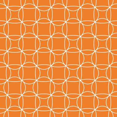 Geometrik süsleme. Turuncu ve beyaz seamless modeli web, Tekstil ve duvar kağıtları için