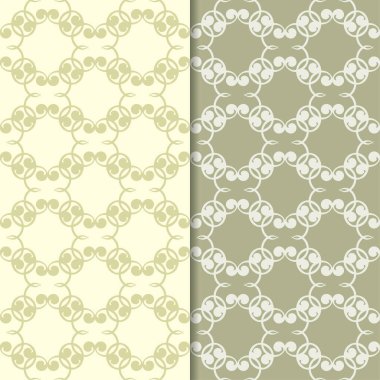 Zeytin yeşili çiçek arka planlar. Tekstil ve duvar kağıtları için dikişsiz desen seti