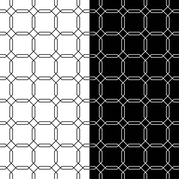 Ornamenti Geometrici Bianco Nero Set Modelli Senza Soluzione Continuità Web — Vettoriale Stock