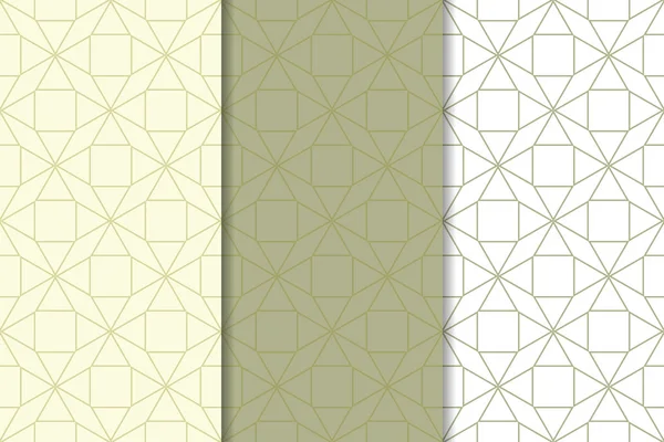 Motifs Verticaux Sans Couture Géométriques Vert Olive Blanc Pour Toile — Image vectorielle