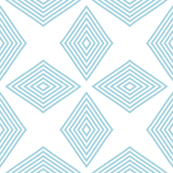 Adorno Geométrico Patrón Sin Costura Blanco Azul Para Tela Textiles — Vector de stock