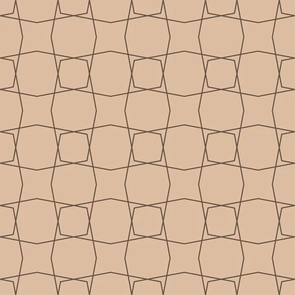 Beżowy Brązowy Ornament Geometryczny Wzór Dla Sieci Web Tkaniny Tapety — Wektor stockowy