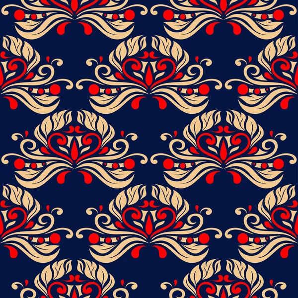 Floral Seamless Pattern Colored Red Blue Background Wallpapers Textile Fabrics — Stock Vector