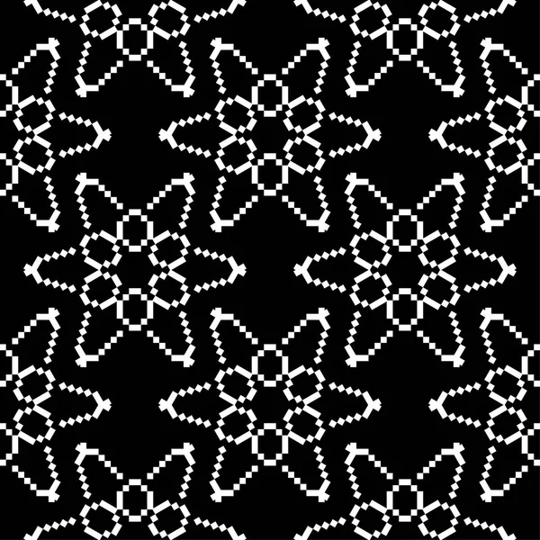 Adorno Floral Blanco Negro Patrón Sin Costuras Para Textiles Fondos — Vector de stock