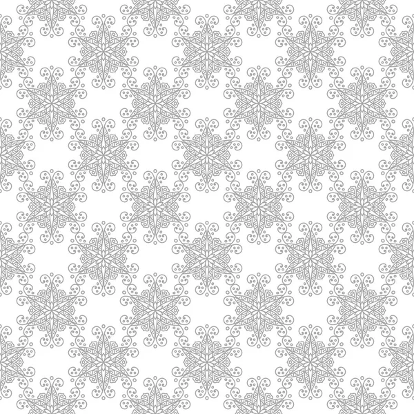 Adorno Sin Costuras Floral Gris Claro Sobre Fondo Blanco Patrón — Vector de stock