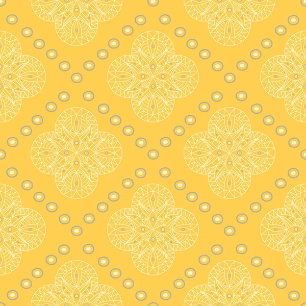 Геометрический Бесшовный Рисунок Желтый Серый Белый Фон Обоев Текстиля Тканей — стоковый вектор