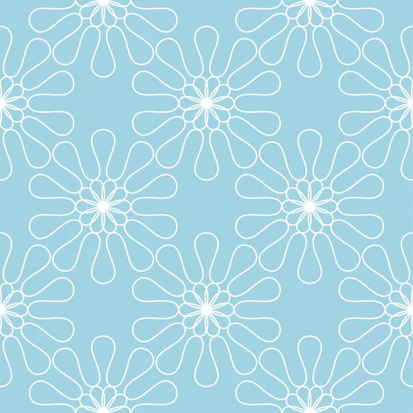 Flores Brancas Fundo Azul Padrão Sem Costura Ornamental Para Têxteis —  Vetores de Stock