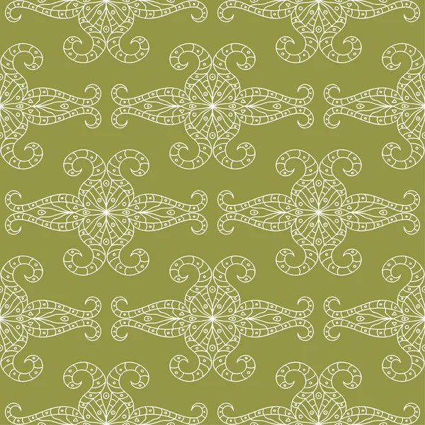 Motif Géométrique Sans Couture Vert Olive Blanc Pour Toile Textile — Image vectorielle